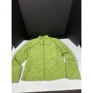 Hilary Radley Jacket Womens Med Green Quilted Zip Up‎ Skiing Hiking Coat Casual